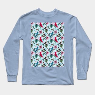 Joy to The Birds Repeat Pattern #1 Long Sleeve T-Shirt
